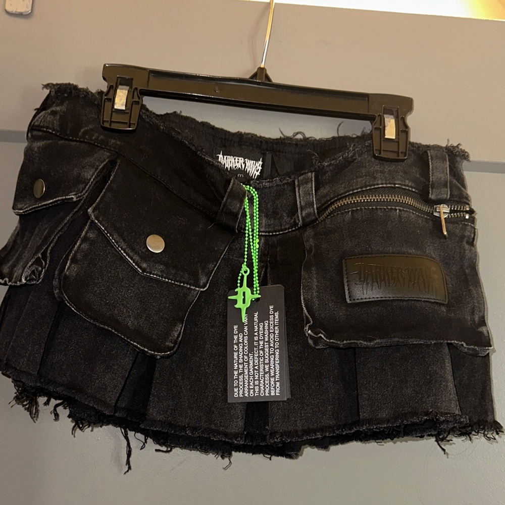 Darker Wavs CHORD DENIM MINI SKIRT - Picture 1 of 2